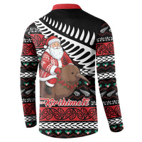 New Zealand Kiwi Santa Christmas Button Sweatshirt He Wairua Kirihimete - Polynesian Pride
