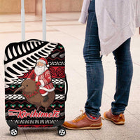 New Zealand Kiwi Santa Christmas Luggage Cover He Wairua Kirihimete LT9 Black - Polynesian Pride
