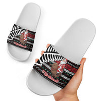 New Zealand Kiwi Santa Christmas Slide Sandals He Wairua Kirihimete - Polynesian Pride