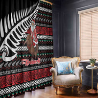 New Zealand Kiwi Santa Christmas Window Curtain He Wairua Kirihimete - Polynesian Pride
