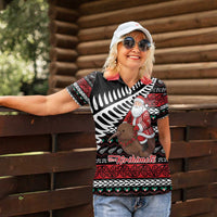 New Zealand Kiwi Santa Christmas Women Polo Shirt He Wairua Kirihimete - Polynesian Pride