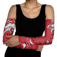 Personalised New Zealand Koru Pohutukawa Arm Sleeves Meri Kirihimete Aroha for Christmas - Polynesian Pride