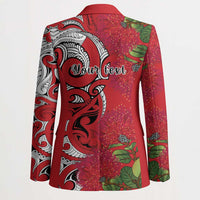Personalised New Zealand Koru Pohutukawa Blazer Meri Kirihimete Aroha for Christmas - Polynesian Pride