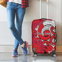 Personalised New Zealand Koru Pohutukawa Luggage Cover Meri Kirihimete Aroha for Christmas LT9 - Polynesian Pride