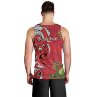 Personalised New Zealand Koru Pohutukawa Men Tank Top Meri Kirihimete Aroha for Christmas - Polynesian Pride