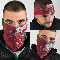 Personalised New Zealand Koru Pohutukawa Neck Gaiter Meri Kirihimete Aroha for Christmas - Polynesian Pride