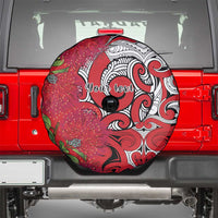 Personalised New Zealand Koru Pohutukawa Spare Tire Cover Meri Kirihimete Aroha for Christmas LT9 - Polynesian Pride