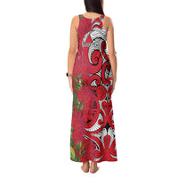 Personalised New Zealand Koru Pohutukawa Tank Maxi Dress Meri Kirihimete Aroha for Christmas LT9 - Polynesian Pride
