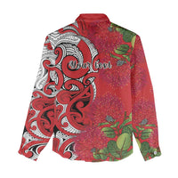 Personalised New Zealand Koru Pohutukawa Women Casual Shirt Meri Kirihimete Aroha for Christmas LT9 - Polynesian Pride