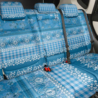 Hawaiian Hibiscus Honu Back Car Seat Cover Blue Mele Kalikimaka Palaka Spirit LT9 - Polynesian Pride