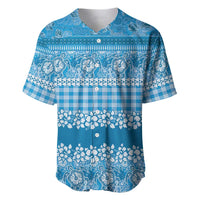 Hawaiian Hibiscus Honu Baseball Jersey Blue Mele Kalikimaka Palaka Spirit - Polynesian Pride