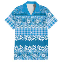 Hawaiian Hibiscus Honu Hawaiian Shirt Blue Mele Kalikimaka Palaka Spirit - Polynesian Pride