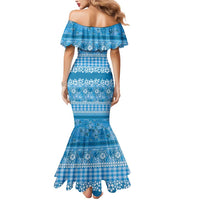 Hawaiian Hibiscus Honu Mermaid Dress Blue Mele Kalikimaka Palaka Spirit - Polynesian Pride