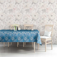 Hawaiian Hibiscus Honu Tablecloth Blue Mele Kalikimaka Palaka Spirit - Polynesian Pride