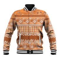 Hawaiian Hibiscus Honu Baseball Jacket Gold Mele Kalikimaka Palaka Spirit - Polynesian Pride