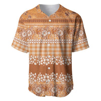 Hawaiian Hibiscus Honu Baseball Jersey Gold Mele Kalikimaka Palaka Spirit - Polynesian Pride