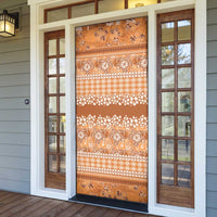 Hawaiian Hibiscus Honu Door Cover Gold Mele Kalikimaka Palaka Spirit - Polynesian Pride