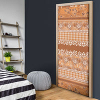 Hawaiian Hibiscus Honu Door Cover Gold Mele Kalikimaka Palaka Spirit - Polynesian Pride