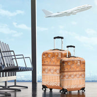 Hawaiian Hibiscus Honu Luggage Cover Gold Mele Kalikimaka Palaka Spirit - Polynesian Pride
