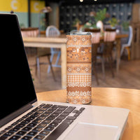 Hawaiian Hibiscus Honu Skinny Tumbler Gold Mele Kalikimaka Palaka Spirit LT9 - Polynesian Pride