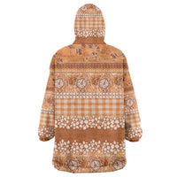 Hawaiian Hibiscus Honu Wearable Blanket Hoodie Gold Mele Kalikimaka Palaka Spirit - Polynesian Pride