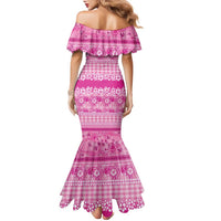 Hawaiian Hibiscus Honu Family Matching Mermaid Dress and Hawaiian Shirt Pink Mele Kalikimaka Palaka Spirit LT9 - Polynesian Pride