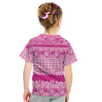 Hawaiian Hibiscus Honu Kid T Shirt Pink Mele Kalikimaka Palaka Spirit - Polynesian Pride