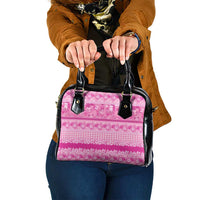Hawaiian Hibiscus Honu Shoulder Handbag Pink Mele Kalikimaka Palaka Spirit - Polynesian Pride