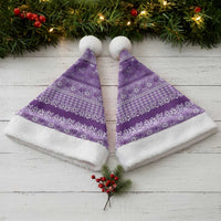 Hawaiian Hibiscus Honu Christmas Santa Hat Purple Mele Kalikimaka Palaka Spirit - Polynesian Pride