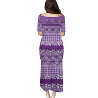 Hawaiian Hibiscus Honu Family Matching Puletasi and Hawaiian Shirt Purple Mele Kalikimaka Palaka Spirit LT9 - Polynesian Pride
