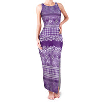 Hawaiian Hibiscus Honu Family Matching Tank Maxi Dress and Hawaiian Shirt Purple Mele Kalikimaka Palaka Spirit LT9 Purple - Polynesian Pride