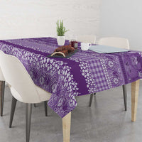 Hawaiian Hibiscus Honu Tablecloth Purple Mele Kalikimaka Palaka Spirit LT9 - Polynesian Pride