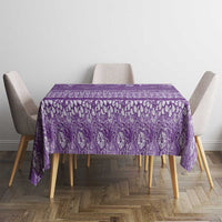 Hawaiian Hibiscus Honu Tablecloth Purple Mele Kalikimaka Palaka Spirit LT9 - Polynesian Pride