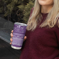 Hawaiian Hibiscus Honu Tumbler Cup Purple Mele Kalikimaka Palaka Spirit - Polynesian Pride
