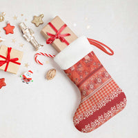 Hawaiian Hibiscus Honu Christmas Stocking Red Mele Kalikimaka Palaka Spirit - Polynesian Pride