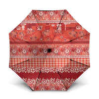 Hawaiian Hibiscus Honu Umbrella Red Mele Kalikimaka Palaka Spirit LT9 One Size Folded 11.42 inch Opened Diameter 37.4 inch Red - Polynesian Pride