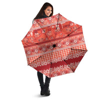 Hawaiian Hibiscus Honu Umbrella Red Mele Kalikimaka Palaka Spirit LT9 - Polynesian Pride