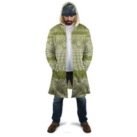 Hawaiian Hibiscus Honu Cloak Sage Green Mele Kalikimaka Palaka Spirit - Polynesian Pride