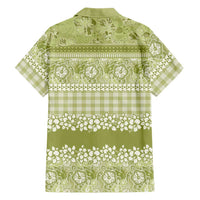 Hawaiian Hibiscus Honu Family Matching Long Sleeve Bodycon Dress and Hawaiian Shirt Sage Green Mele Kalikimaka Palaka Spirit LT9 - Polynesian Pride