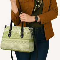 Hawaiian Hibiscus Honu Leather Bag Sage Green Mele Kalikimaka Palaka Spirit - Polynesian Pride