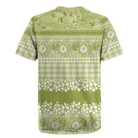 Hawaiian Hibiscus Honu Rugby Jersey Sage Green Mele Kalikimaka Palaka Spirit - Polynesian Pride