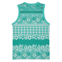 Hawaiian Hibiscus Honu Basketball Jersey Turquoise Mele Kalikimaka Palaka Spirit - Polynesian Pride