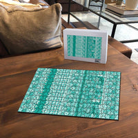 Hawaiian Hibiscus Honu Puzzle Turquoise Mele Kalikimaka Palaka Spirit LT9 - Polynesian Pride