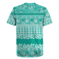 Hawaiian Hibiscus Honu Rugby Jersey Turquoise Mele Kalikimaka Palaka Spirit - Polynesian Pride
