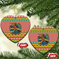Hawaiian Pineapples Skull Ceramic Ornament Mele Kalikimaka Palaka Quilt Pattern - Polynesian Pride