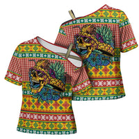 Hawaiian Pineapples Skull Cross Shoulder Shirt Mele Kalikimaka Palaka Quilt Pattern - Polynesian Pride