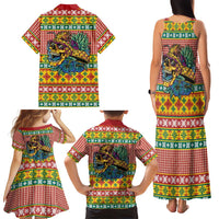 Hawaiian Pineapples Skull Family Matching Tank Maxi Dress and Hawaiian Shirt Mele Kalikimaka Palaka Quilt Pattern LT9 - Polynesian Pride