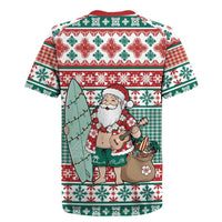 Hawaiian Funny Santa Surf Rugby Jersey Mele Kalikimaka Palaka Quilt Pattern - Polynesian Pride