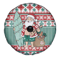 Hawaiian Funny Santa Surf Spare Tire Cover Mele Kalikimaka Palaka Quilt Pattern LT9 - Polynesian Pride