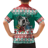 Hawaiian Skull Surfs Family Matching Mermaid Dress and Hawaiian Shirt Mele Kalikimaka Palaka Quilt Pattern LT9 - Polynesian Pride